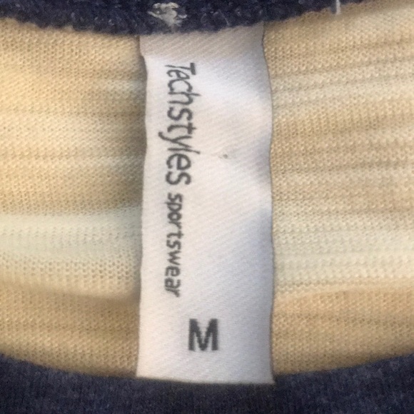 Techstyles Active Beige/Blue Graphic  Baseball Tee Size Medium - Picture 6 of 8